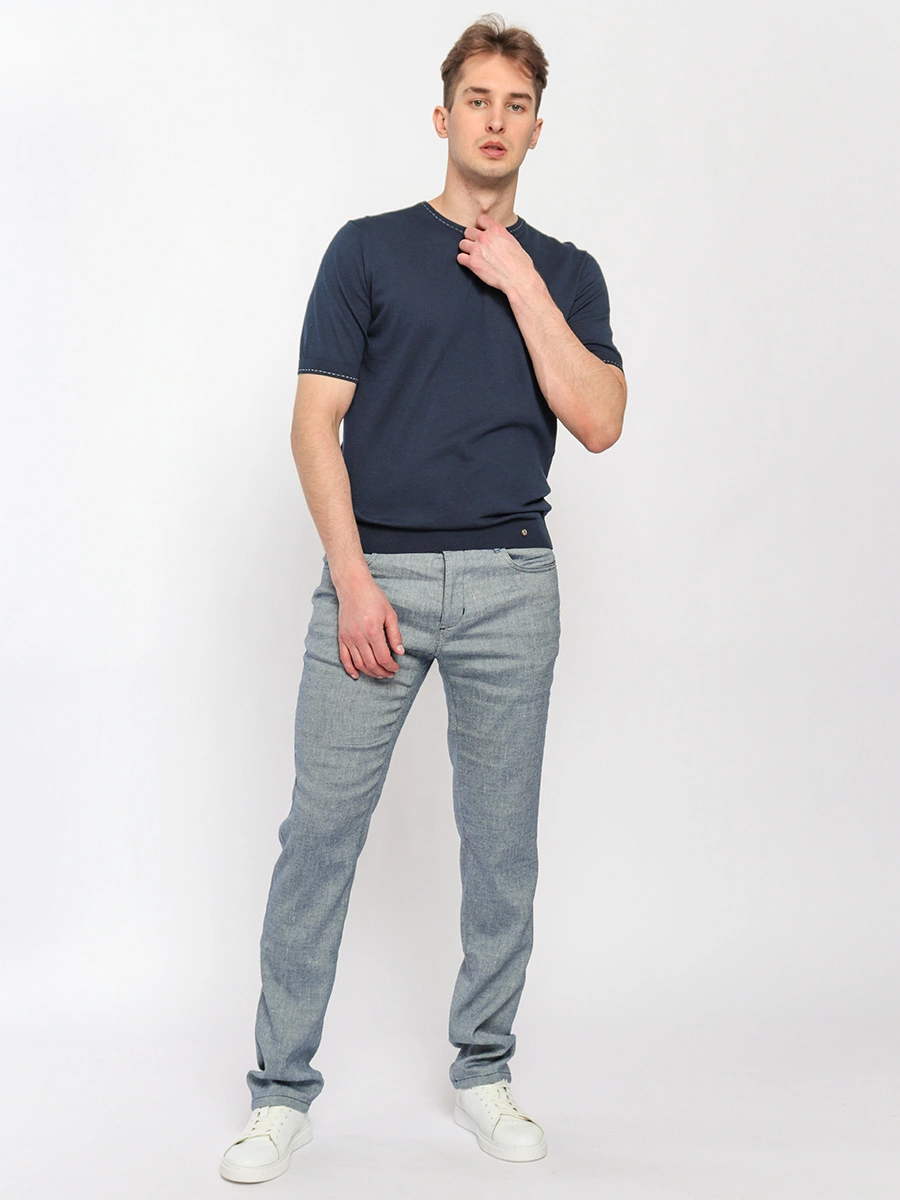 Темно-синий джемпер с короткими рукавами